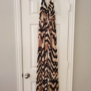 Women's Animal Print Halter Dress